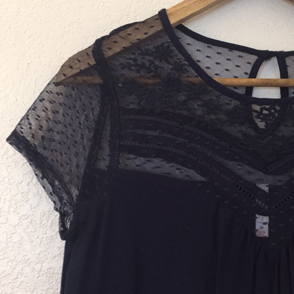 Navy mesh swing dress